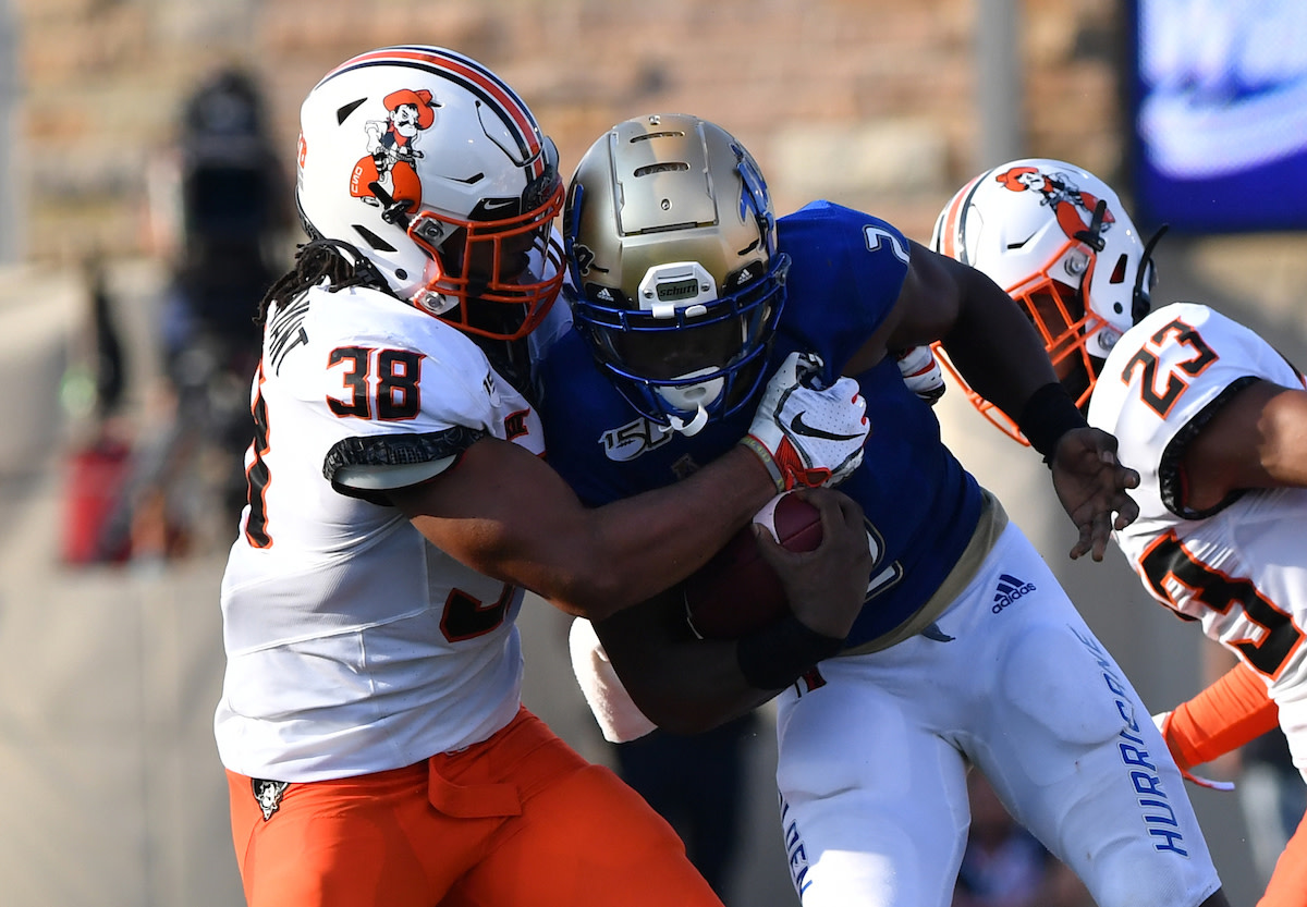 The tough thing for Tulsa and their offensive line is that this Oklahoma State defense is better, maybe a lot better. 
