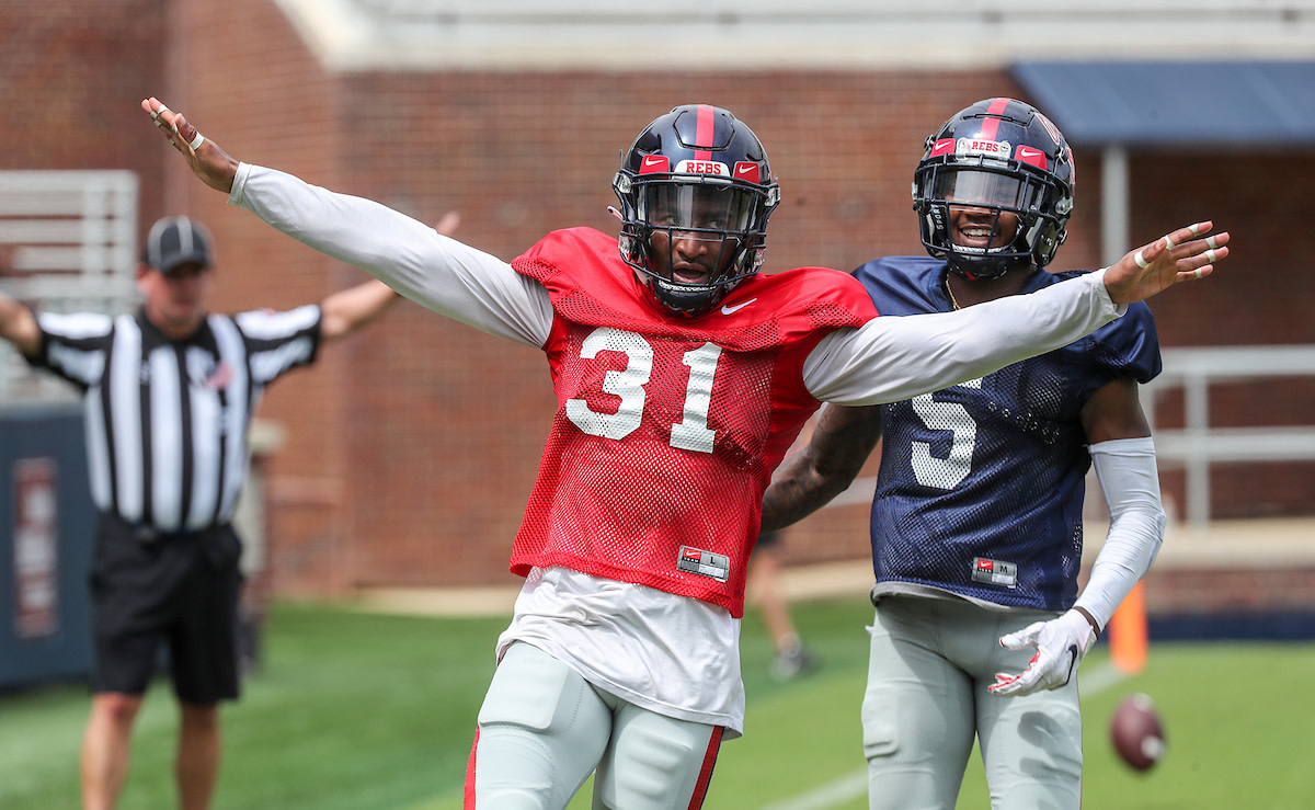 Ole Miss DB Jaylon Jones during the team scrimmage on September 5th, 2020 at Vaught-Hemingway Stadium in Oxford, MS. (Photo By Joshua McCoy/Ole Miss Athletics)