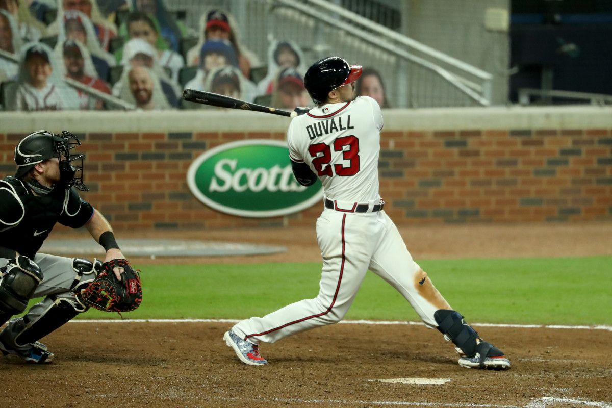 Adam Duvall had three home runs against the Marlins