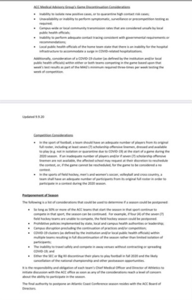 Acc cancellation guidelines