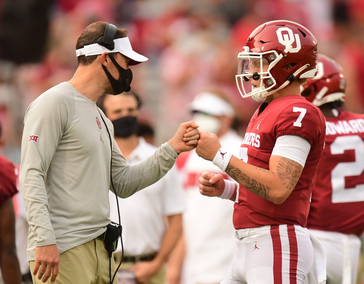 Lincoln Riley and Spencer Rattler