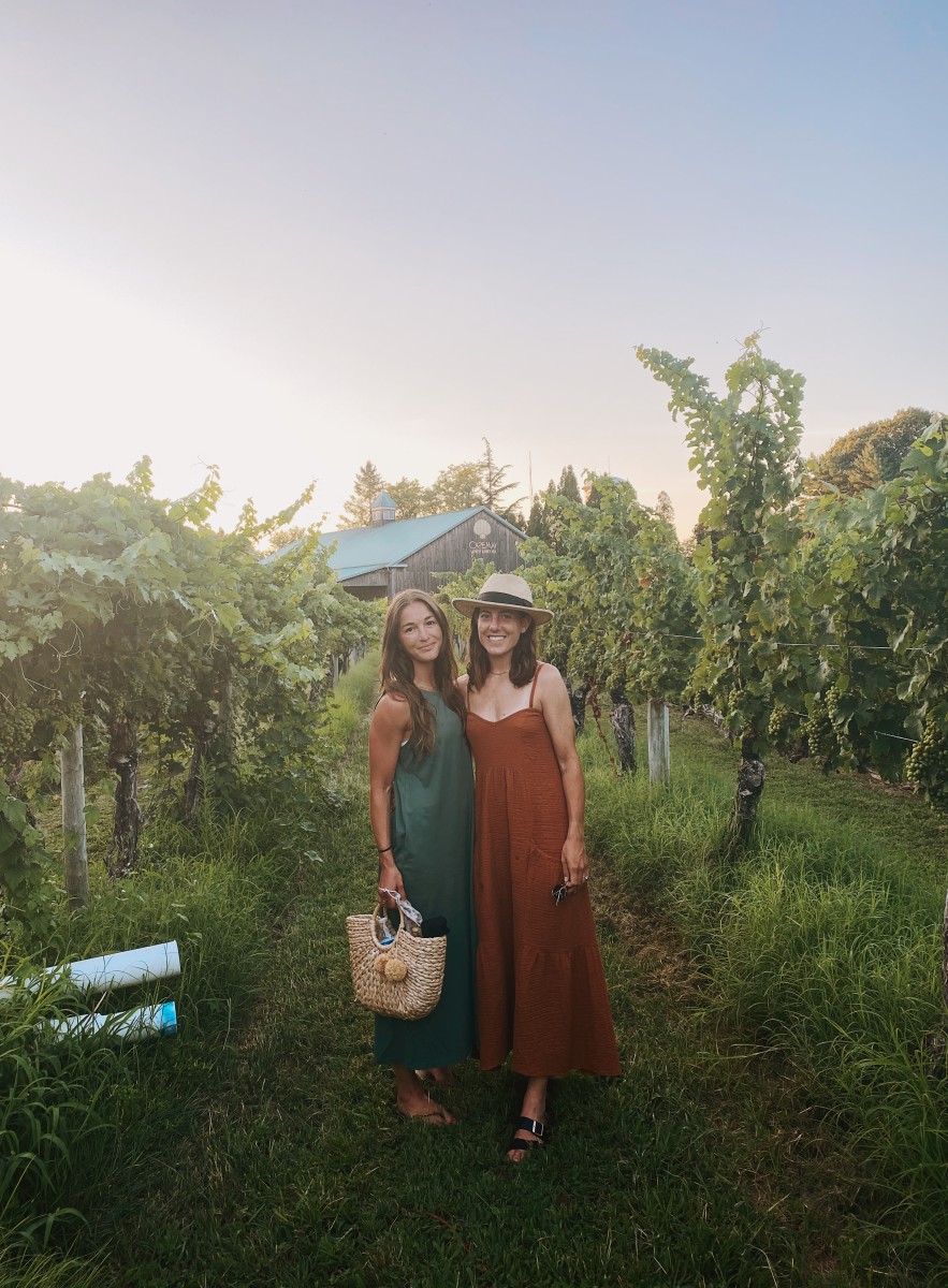 Michelle Tumolo (right) and fiancé Lara Bennett (left) at the Cape May Winery in New Jersey. 