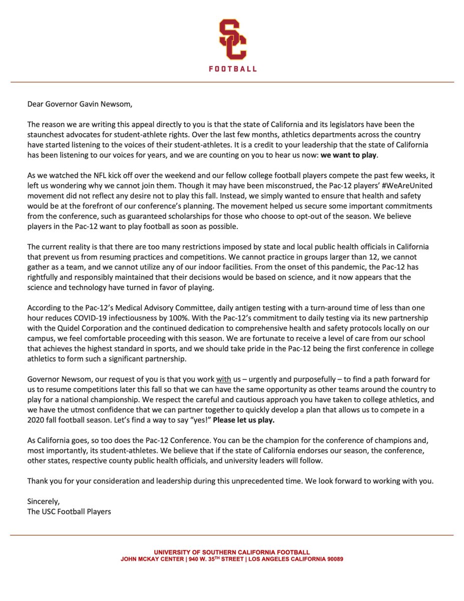 USC.PLAYERS.LETTER