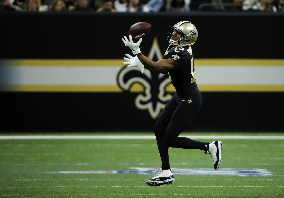 Dec 16, 2019; New Orleans, LA, USA; New Orleans Saints wide receiver Michael Thomas (13) catches a pass with one hand during the first half against the Indianapolis Colts at the Mercedes-Benz Superdome. Mandatory Credit: Derick E. Hingle-USA TODAY
