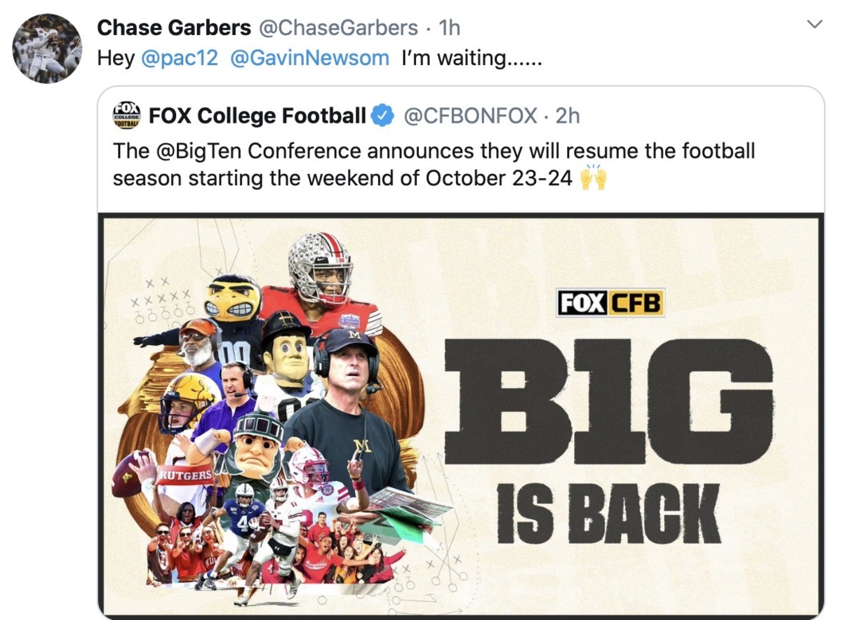 Chase Garbers wants to hear from the Pac-12