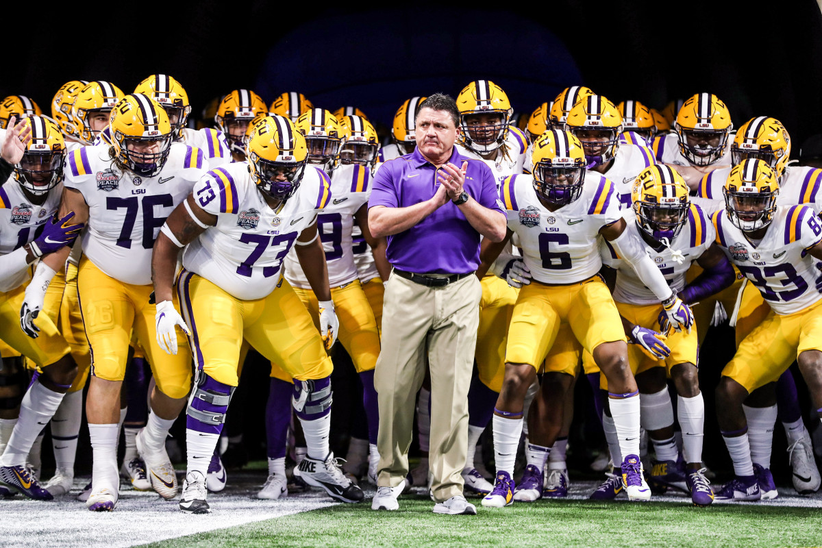 LSU's Ed Orgeron with the Tigers