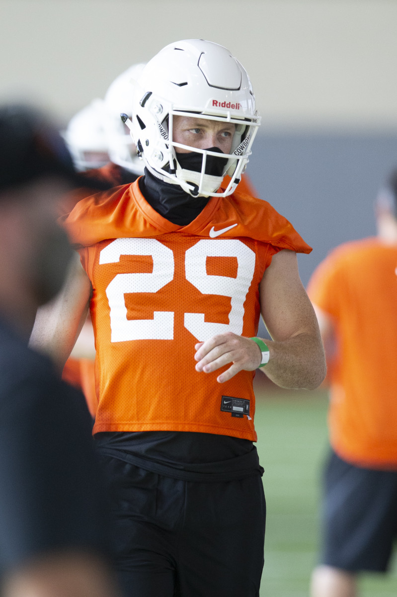 Tom Hutton at practice this fall. The 30-year-old is in his sophomore season after coming from Australia.