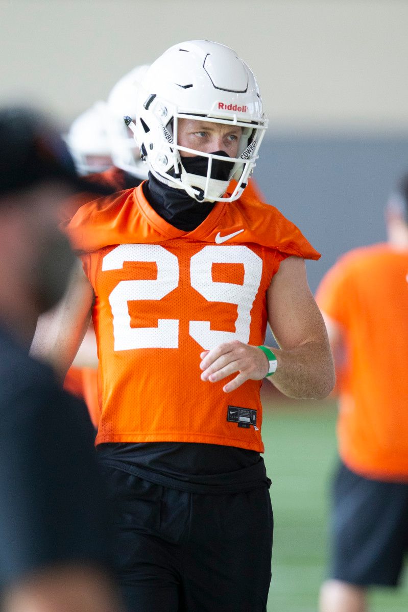 Tom Hutton at practice this fall. The 30-year-old is in his sophomore season after coming from Australia.