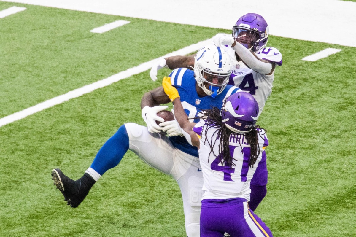 Indianapolis Colts tight end Mo Alie-Cox had five receptions for 111 yards, both career bests, in Sunday's 28-11 home win over Minnesota.