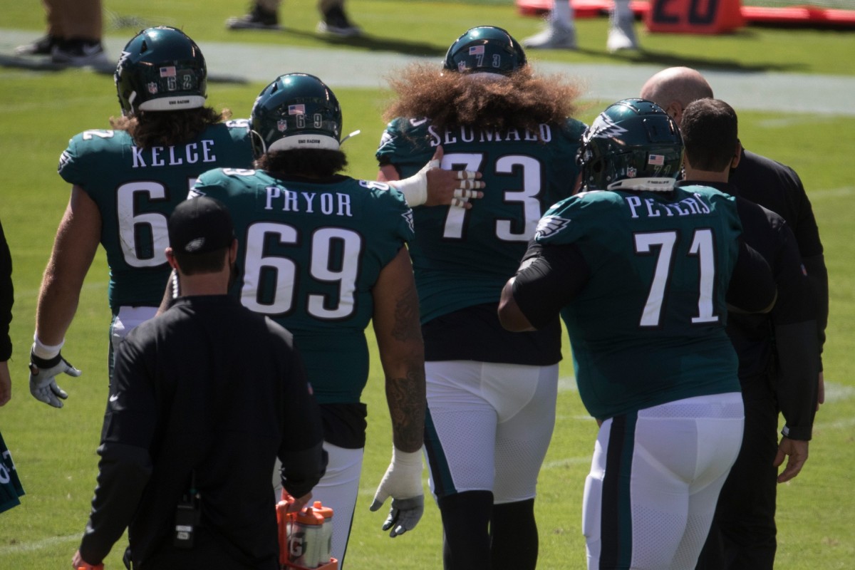 Eagles offensive line played better in Week 2 than Week 1, though team still lost