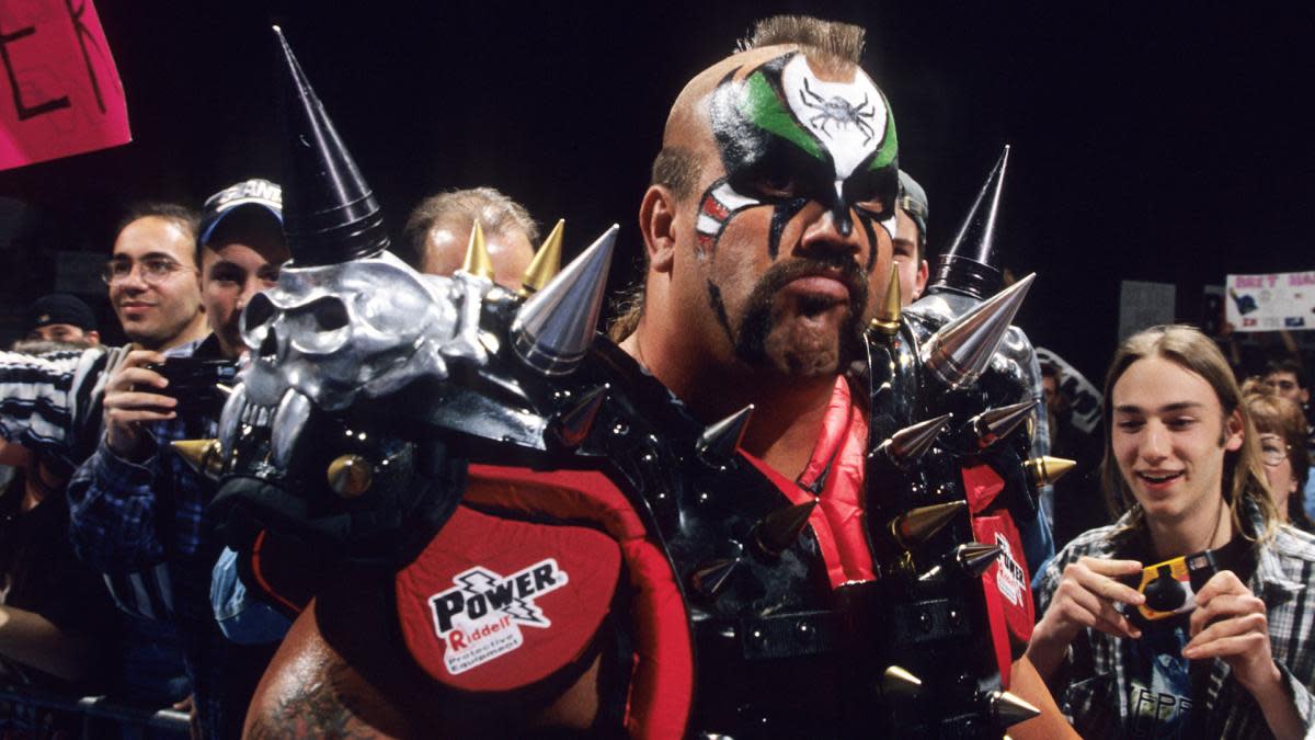 WWE's Road Warrior Animal (Joe Laurinaitis) makes his entrance