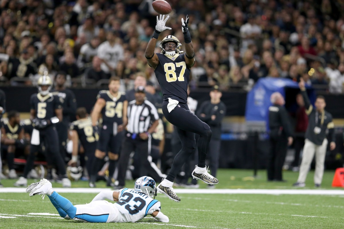Nov 24, 2019; New Orleans, LA, USA; New Orleans Saints tight end Jared Cook (87) Mandatory Credit: Chuck Cook-USA TODAY Sports