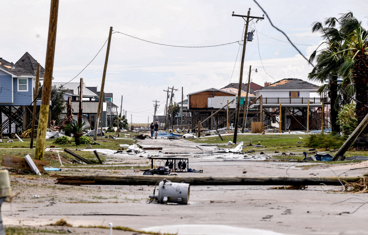 Damage from Hurricane Laura to the streets of Lake Charles