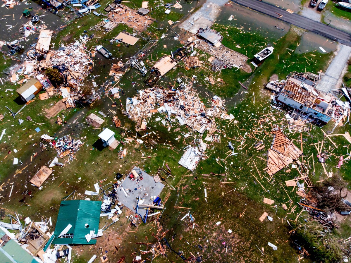 Storm damage from Hurricane Laura in Lake Charles