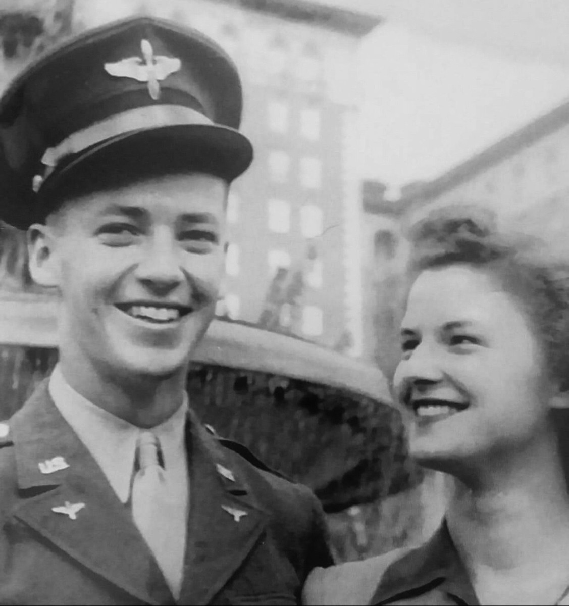Robert and Frances Shoemaker before Robert was deployed to Europe during World War II