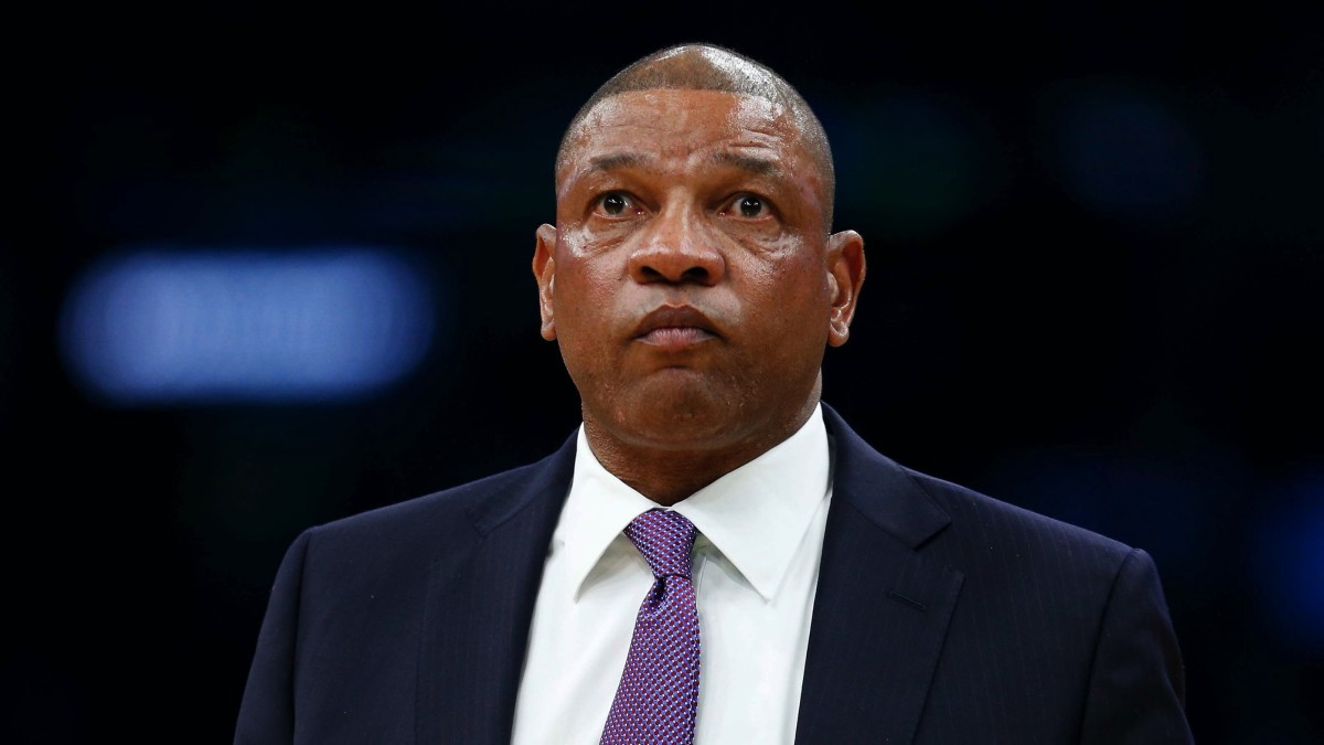 Los Angeles Clippers head coach Doc Rivers reacts during the second half against the Boston Celtics at TD Garden.