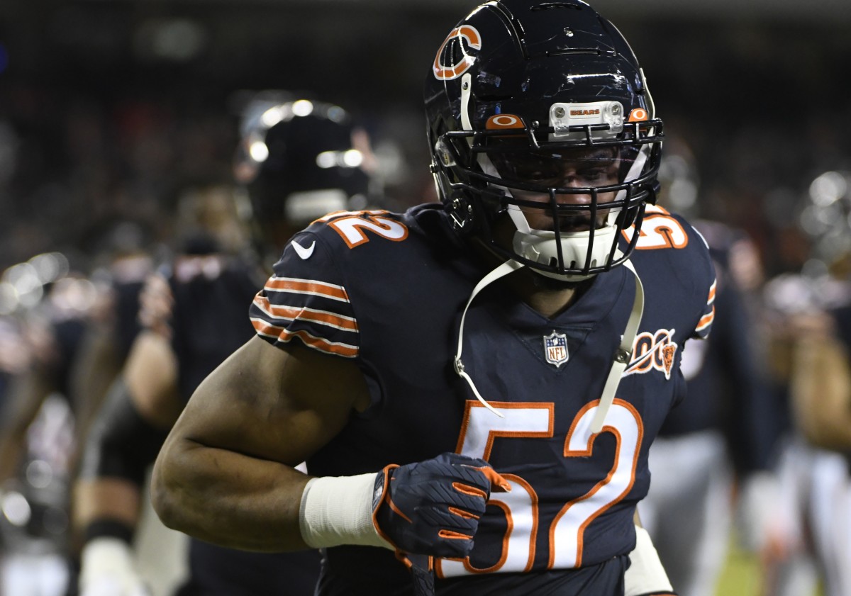 Chicago Bears outside linebacker Khalil Mack, one of the NFL's best pass rushers, will be a key blocking assignment for the visiting Indianapolis Colts on Sunday.