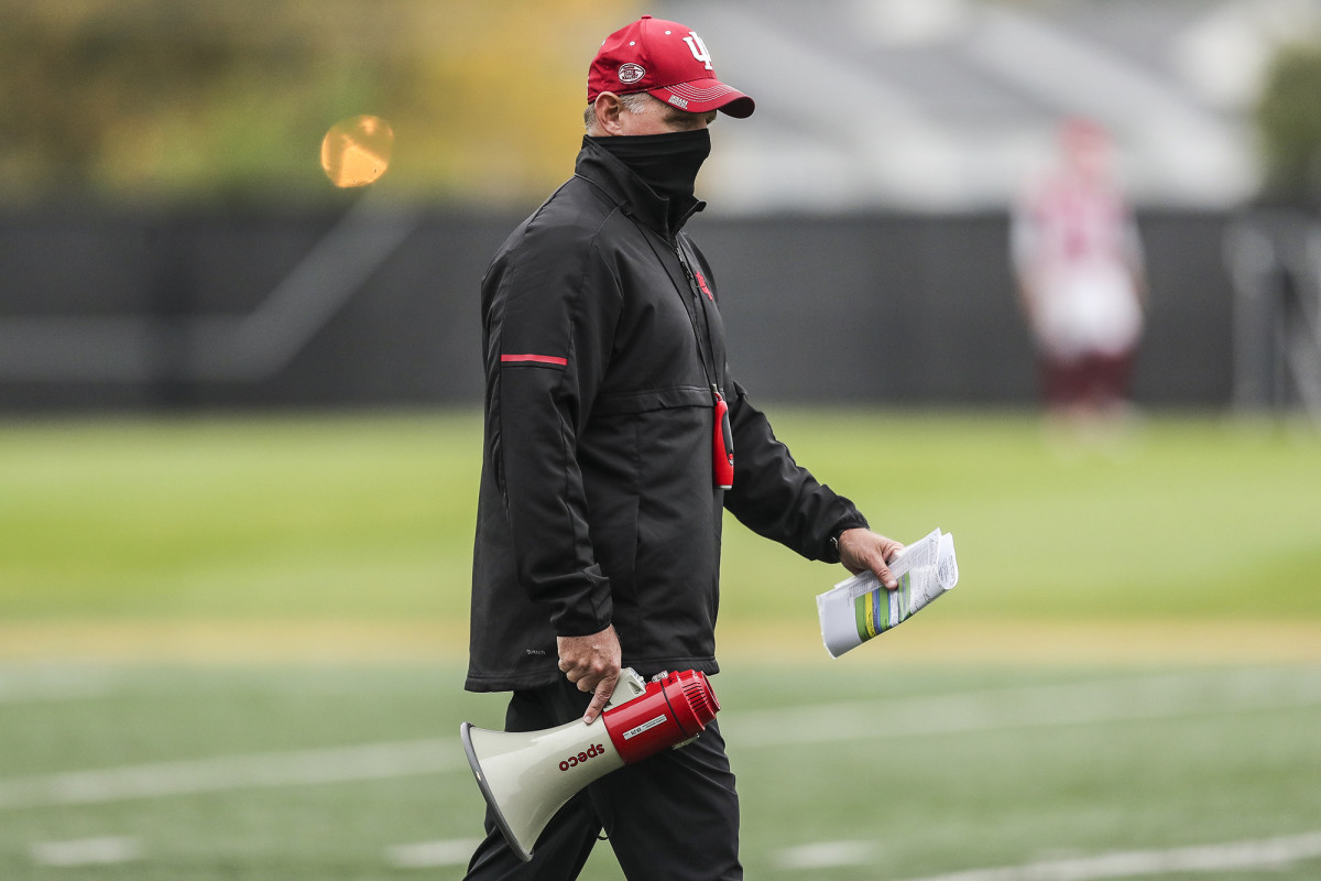 Tom Allen at Indiana's practice on Monday, Sept. 2