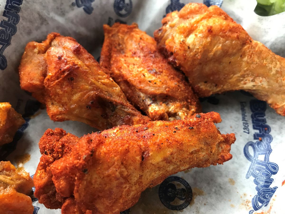 A basket of wings from BuffaLouies, one of Bloomington's most popular establishments.