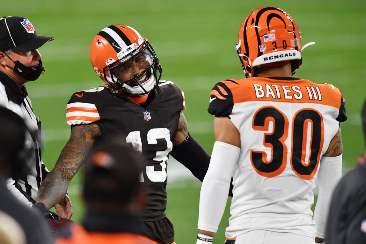 Cleveland Browns wide receiver Odell Beckham Jr. (13) will face an old nemesis in Indianapolis Colts cornerback Xavier Rhodes on Sunday. Rhodes limited Beckham to a career-low three receptions for 23 yards in a memorable 2016 matchup on "Monday Night Football."