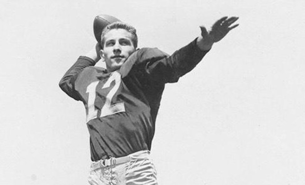 Converted from halfback, Paul Larson led the nation in total offense in 1953 as Cal's quarterback