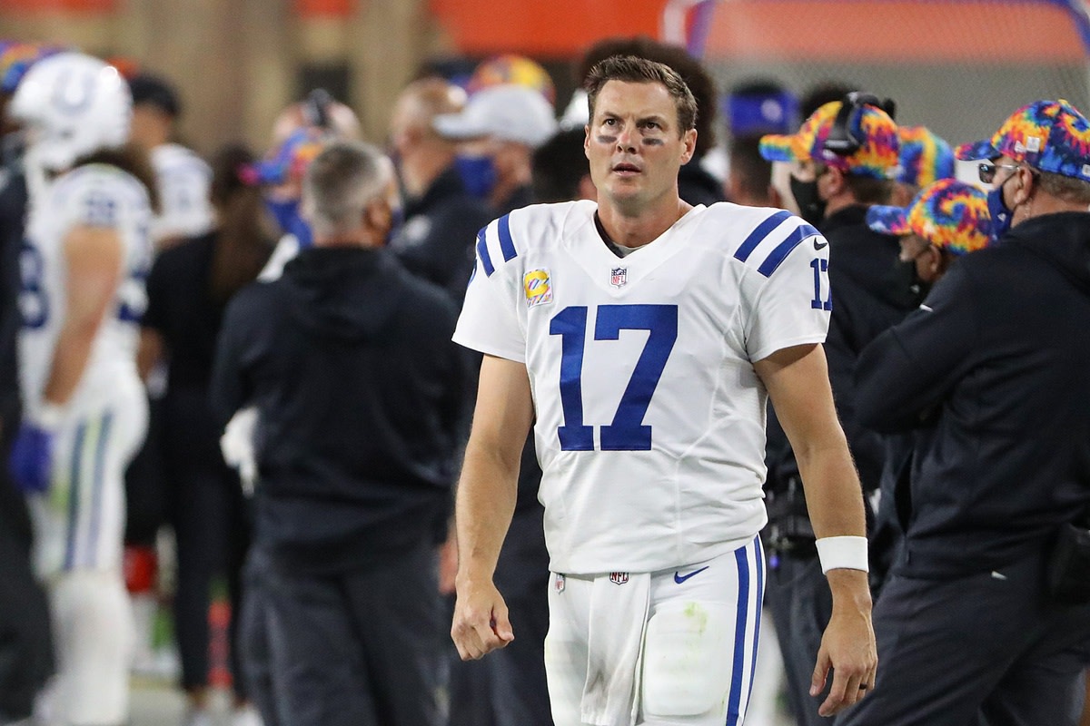 Indianapolis Colts quarterback Philip Rivers was intercepted twice in Sunday's 32-23 road loss to the Cleveland Browns.