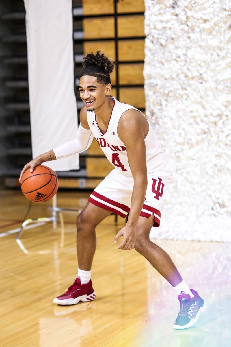 Khristian Lander at Indiana's media on Oct. 13.