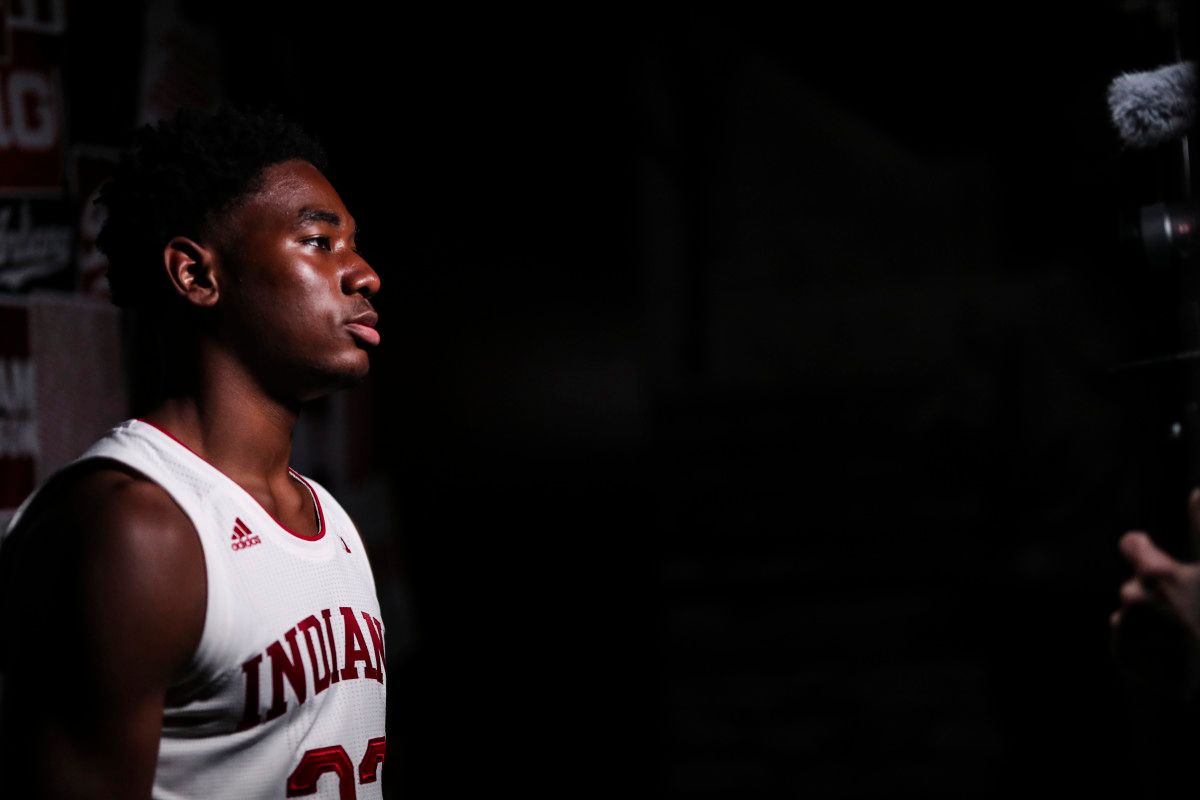 Jordan Geronimo at Indiana's media day on Oct. 13.