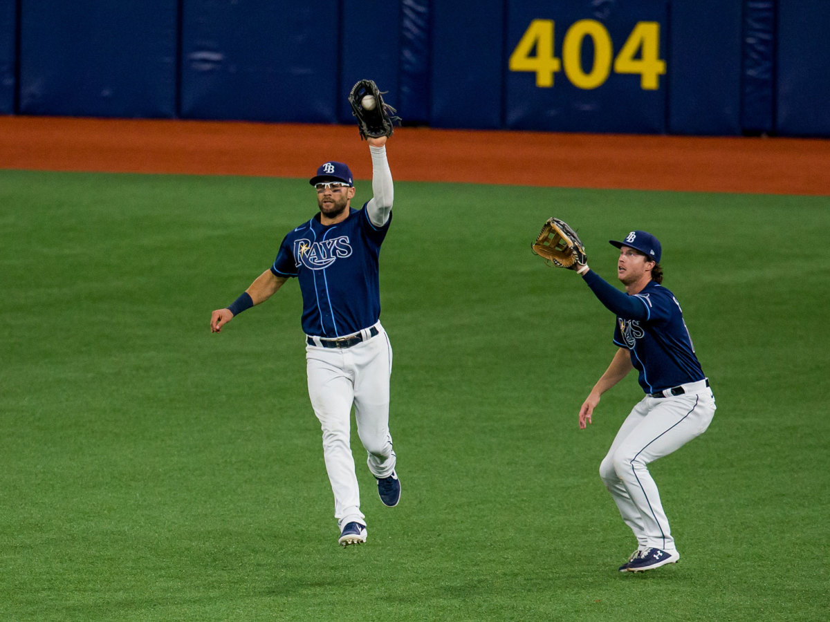 Brett Phillips playing outfield