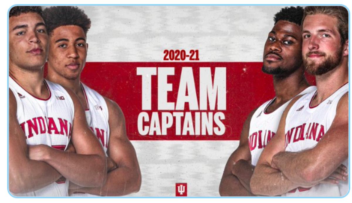 Indiana captains (from left): Race Thompson, Rob Phinisee, Al Durham and Joey Brunk. (Photo courtesy IU Athletics)