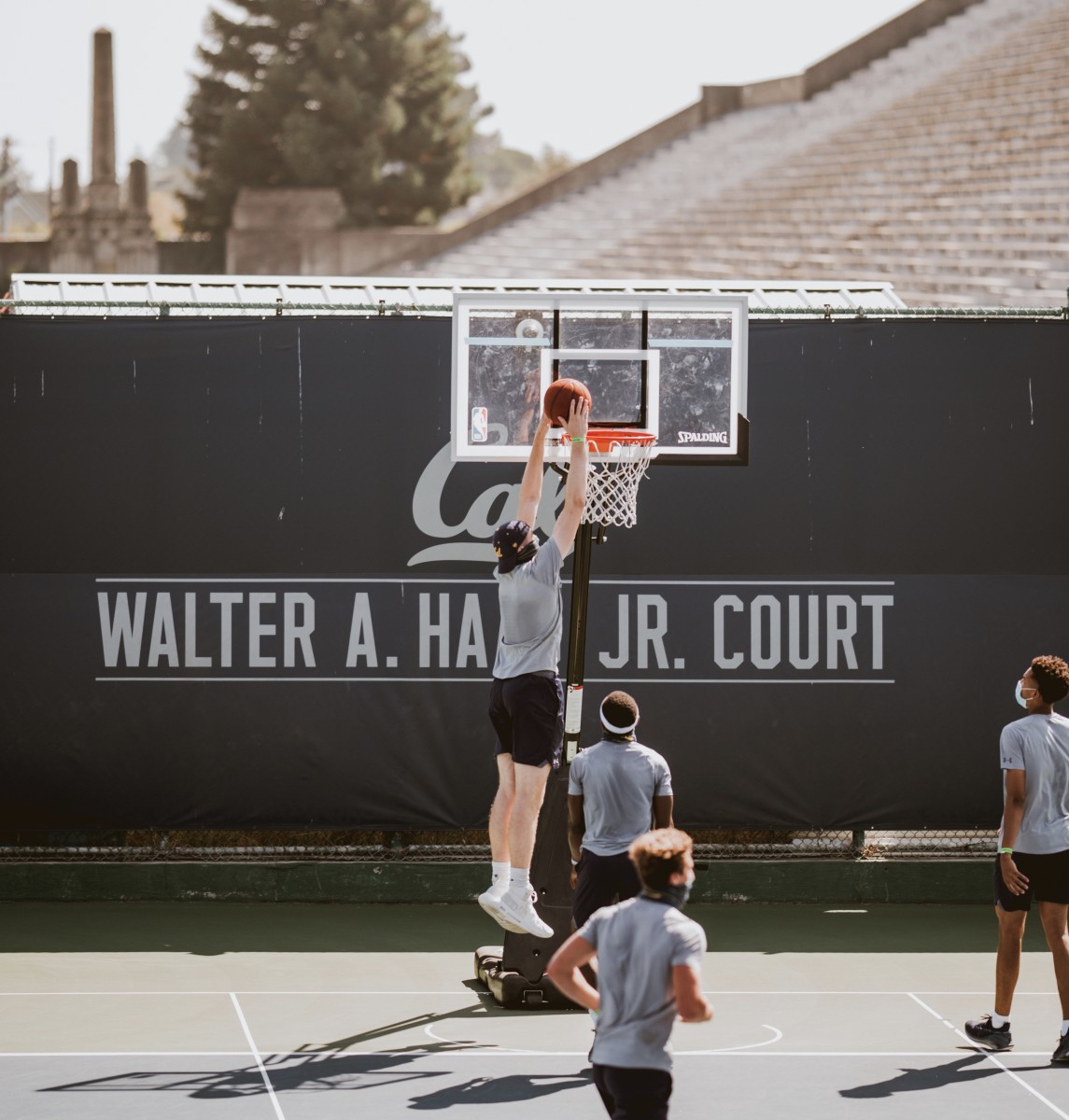 Cal spent much of the offseason practicing outdoors on a tennis court