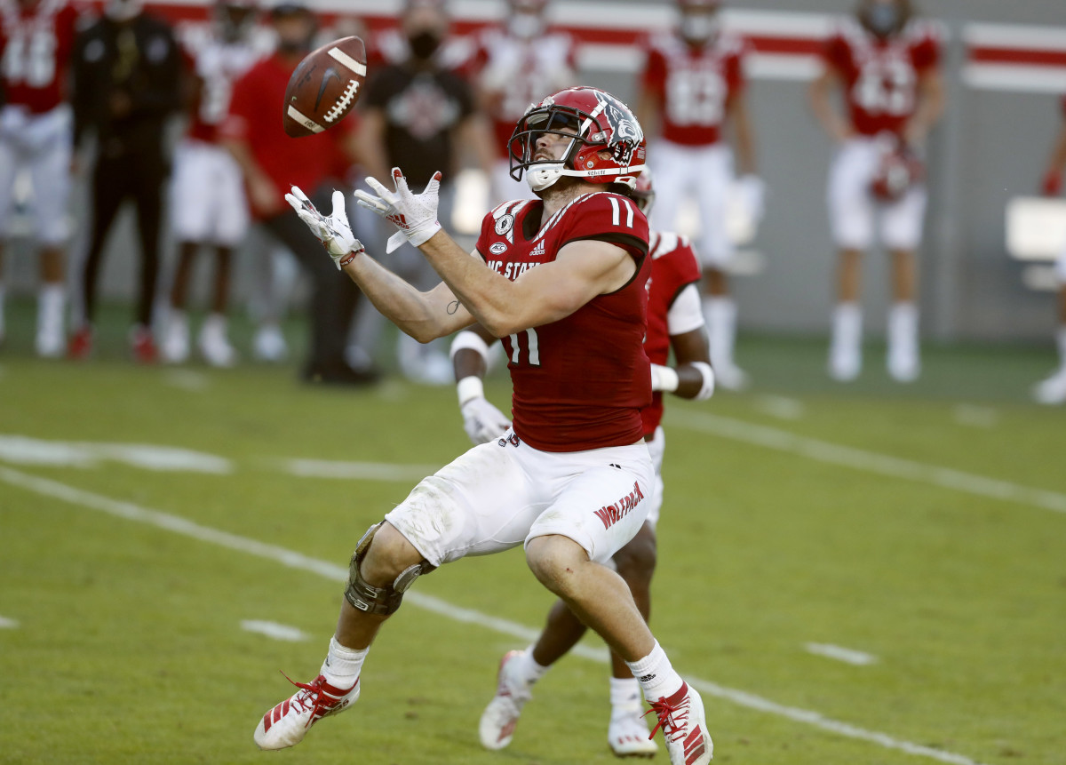 Payton Wilson intercepts his second pass of the game Saturday