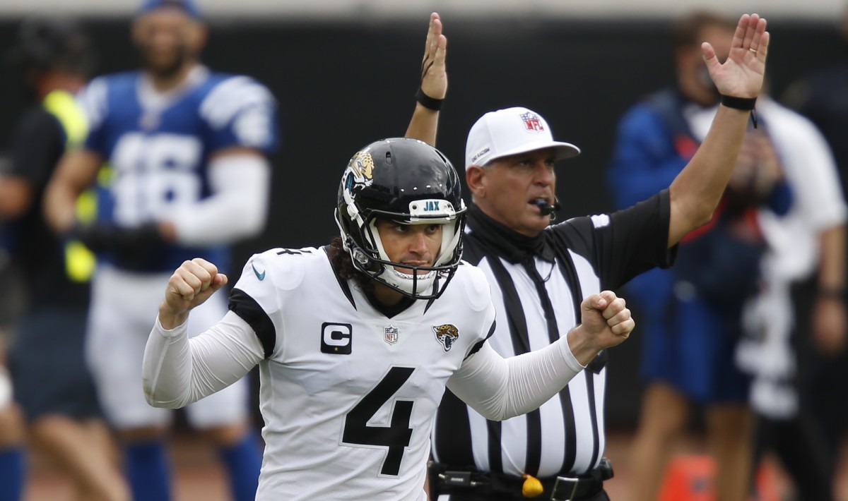 The Jacksonville Jaguars are using their fifth kicker in Week 6 as a result of Josh Lambo (4) being placed on injured reserve after the season opener.