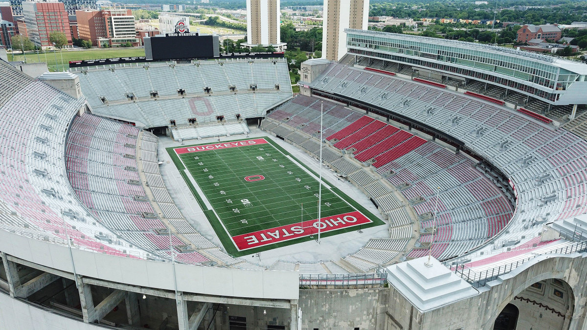 An empty Ohio Stadium on the Buckeyes' campus