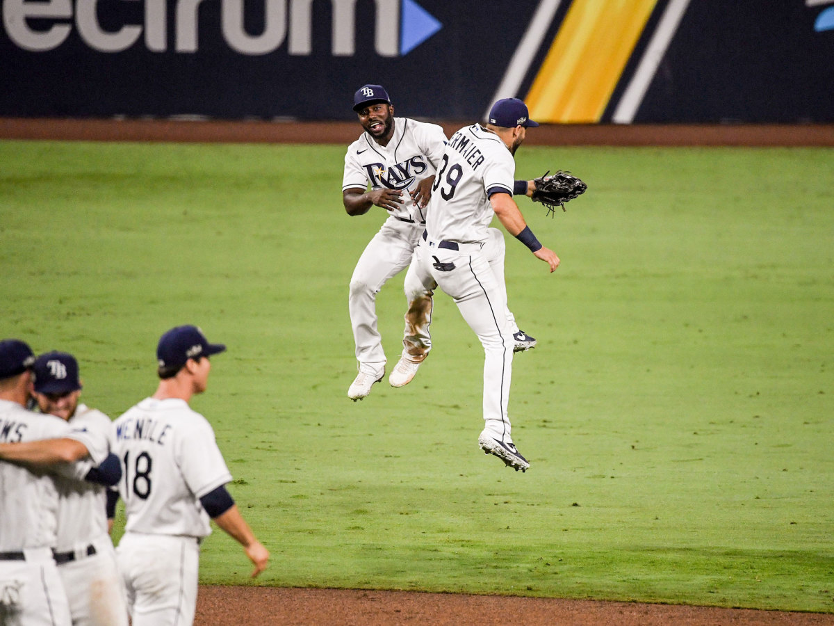 Randy Arozarena celebrates