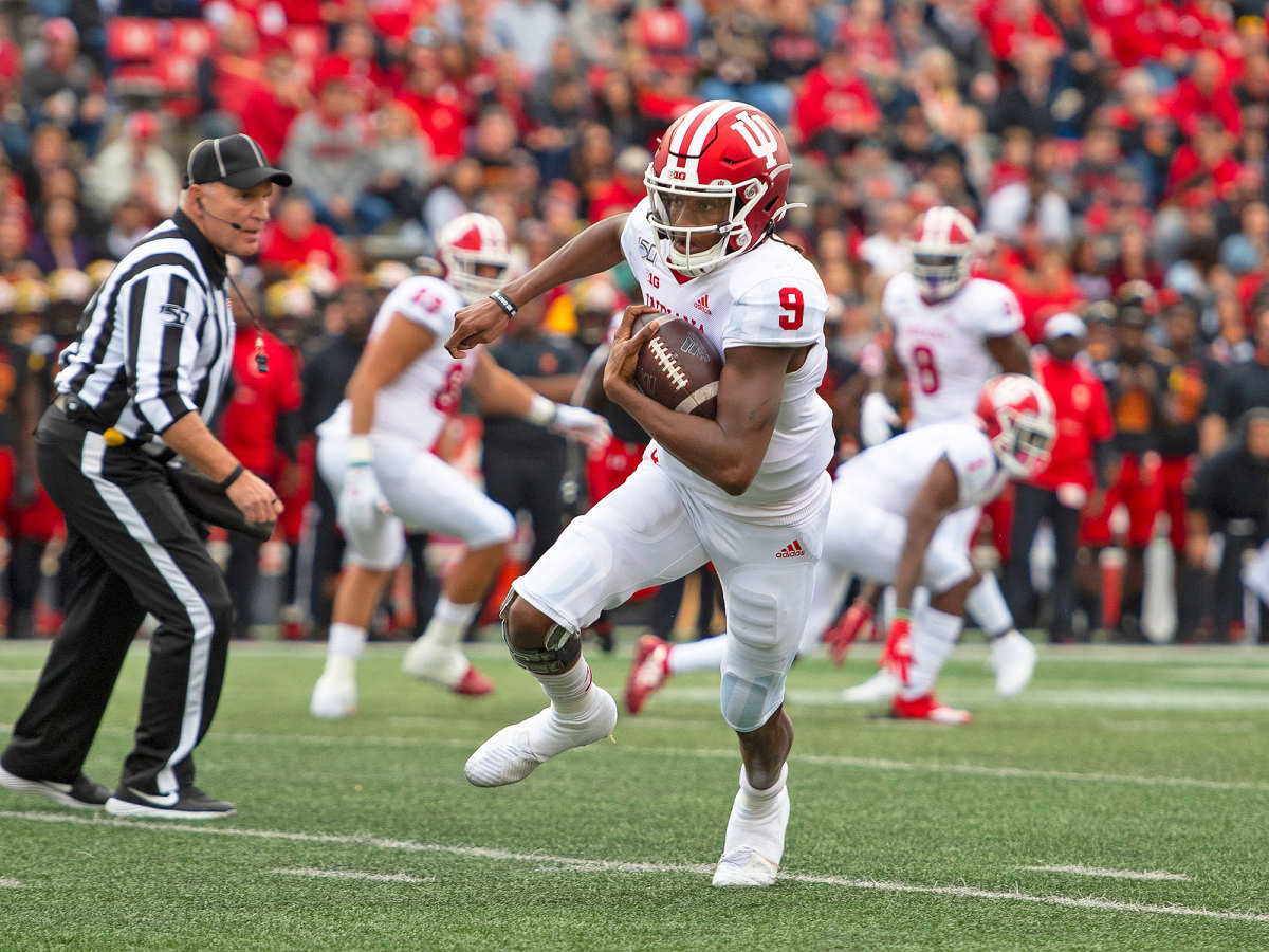 Indiana QB Michael Penix Jr. runs in a 2019 game vs. Maryland