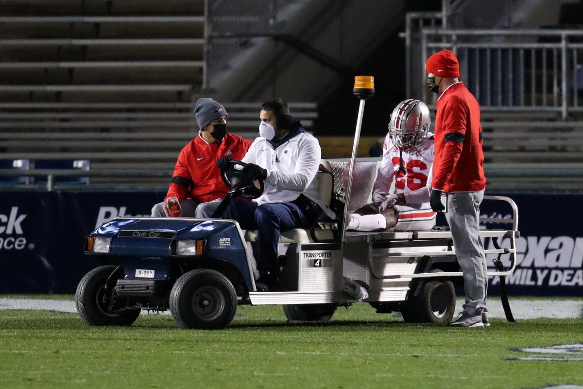 Cam Brown was carted off the field on Saturday night after injuring his Achilles tendon.