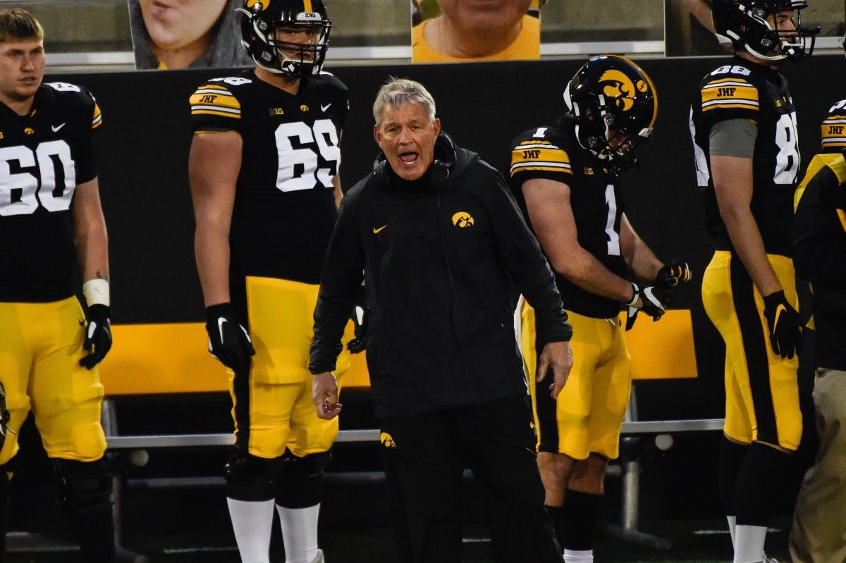 Iowa coach Kirk Ferentz reacts during the fourth quarter against the Northwestern. (Jeffrey Becker-USA TODAY Sports)