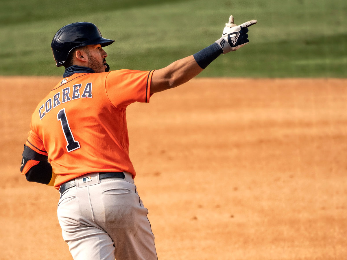 Carlos Correa celebrates