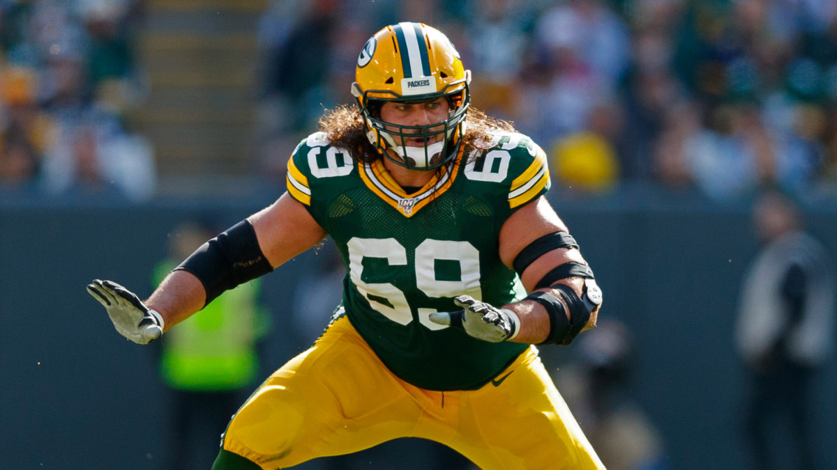 Green Bay Packers offensive tackle David Bakhtiari (69) during the game against the Oakland Raiders at Lambeau Field.