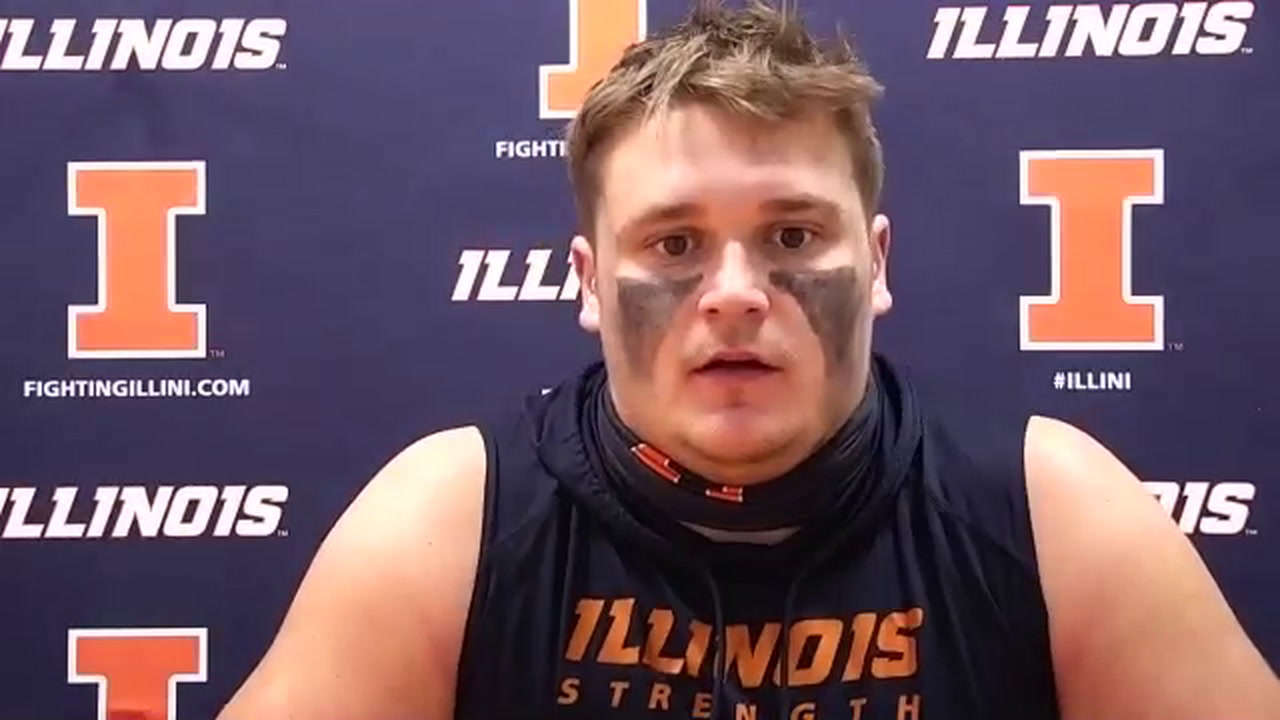 POSTGAME VIDEO No. 19 Iowa 35, Illinois 21 Illini OL Doug Kramer