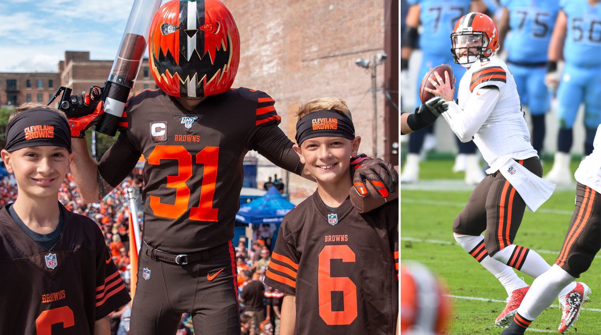 Browns Celebrate Pumpkinhead