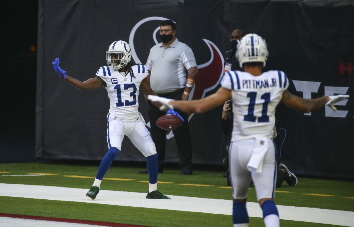 Wide receiver T.Y. Hilton opens the scoring with a 21-yard touchdown reception in the Indianapolis Colts' 26-20 road win over the Houston Texans at NRG Stadium.