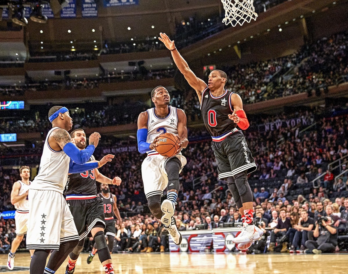 After nearly two full years on the sidelines, Wall was swapped for Westbrook, whom he faced in the 2015 All-Star Game.