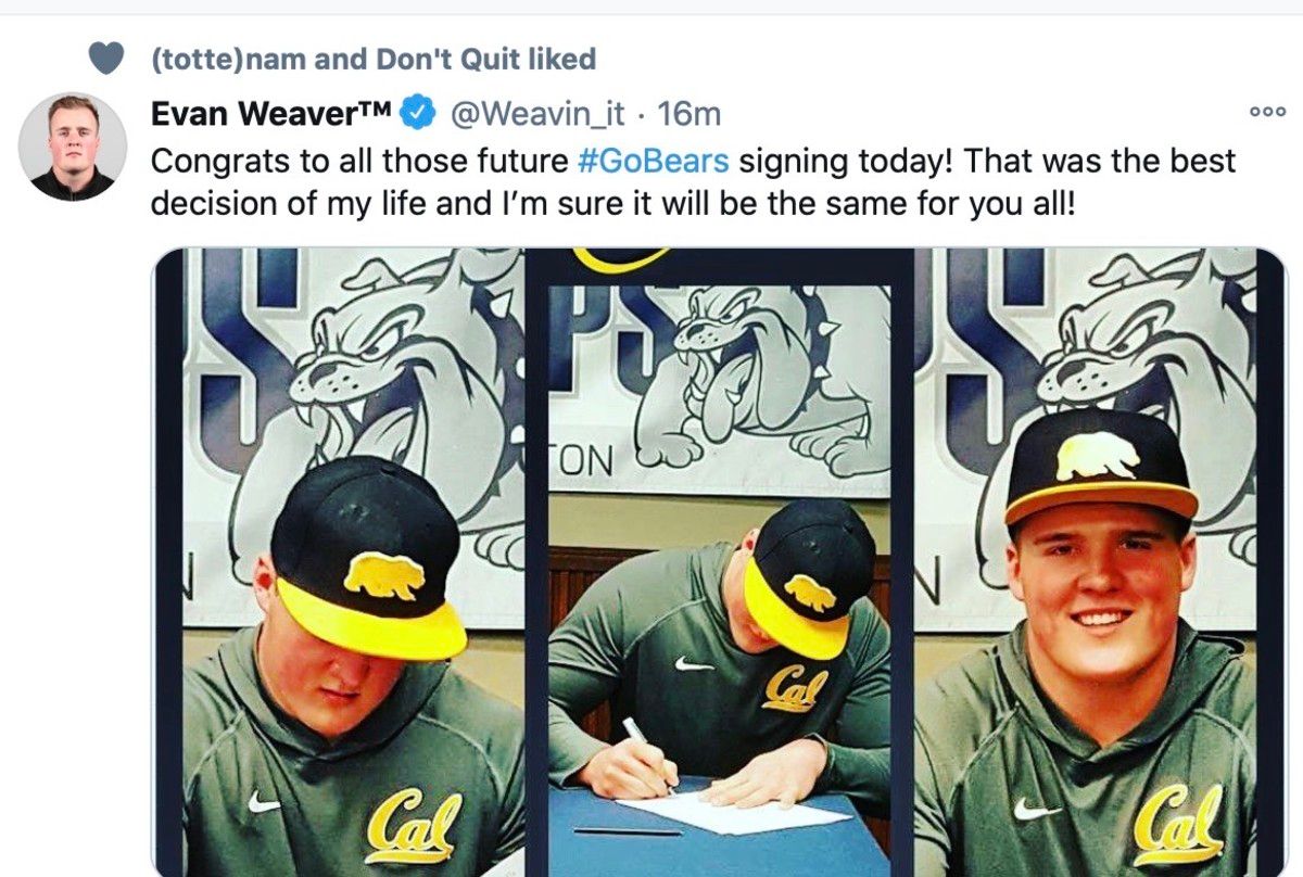 Former Cal star Evan Weaver