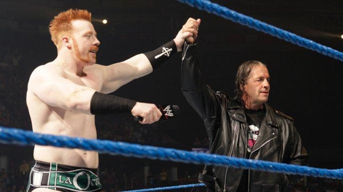 WWE's Bret Hart in the ring with Sheamus