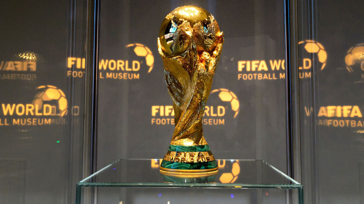 The World Cup trophy at the FIFA World Football Museum