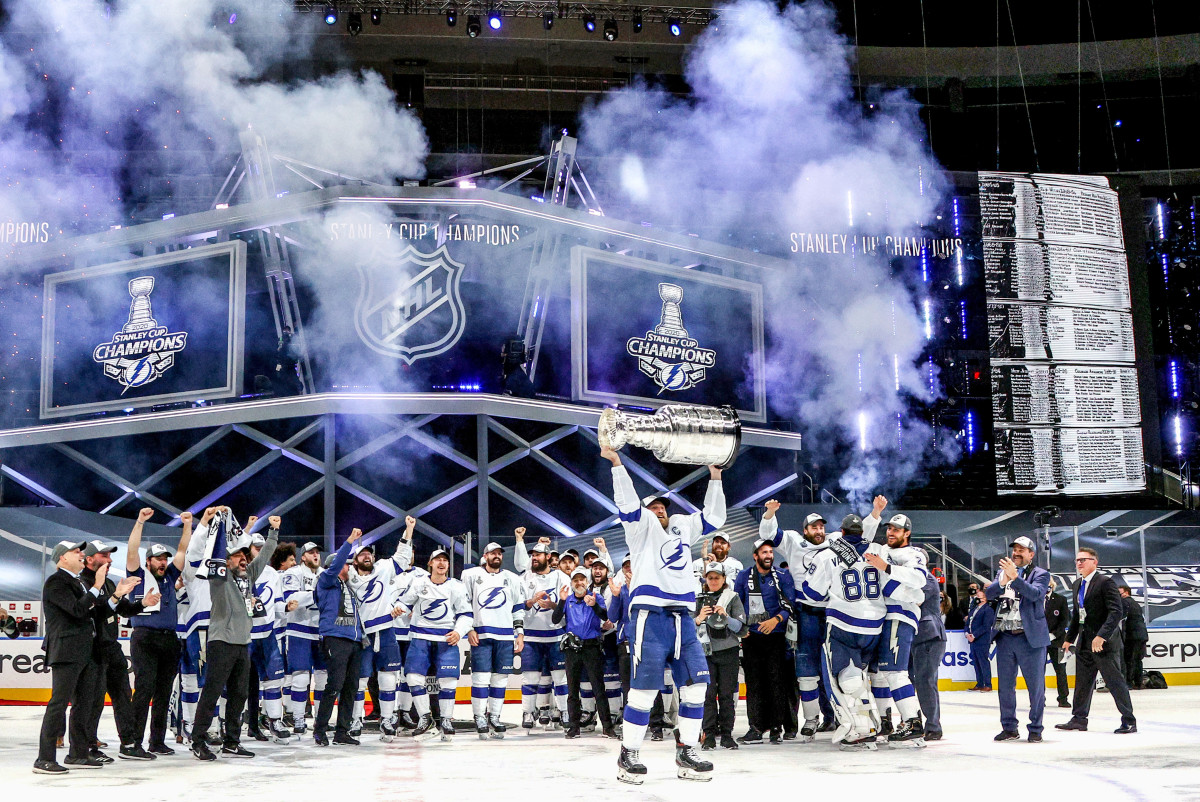 The Lightning have their sights set on repeating, but first they'll have to navigate the NHL's updated virus protocols.