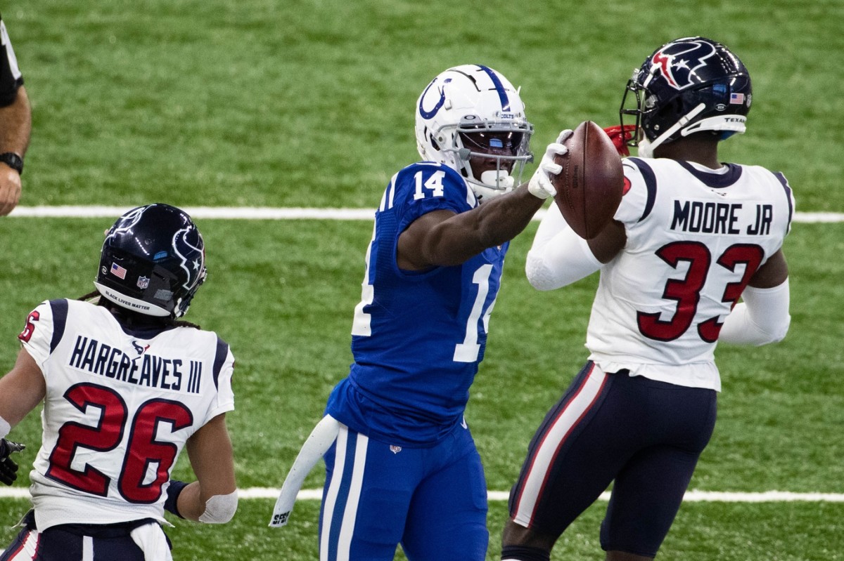 Wide receiver Zach Pascal signals first down in the Indianapolis Colts' Sunday home win over the Houston Texans.