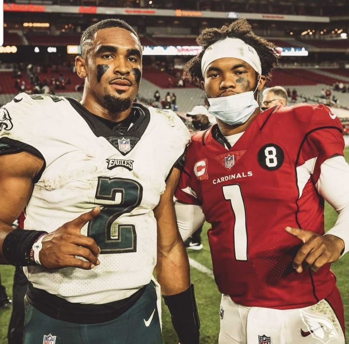 Jalen Hurts and Kyler Murray postgame